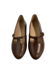 Luccini 9122 Brown Leather Low T- Strap