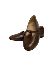 Luccini 9122 Brown Leather Low T- Strap