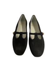Luccini J284 Black Suede Brass Snap Mary Jane
