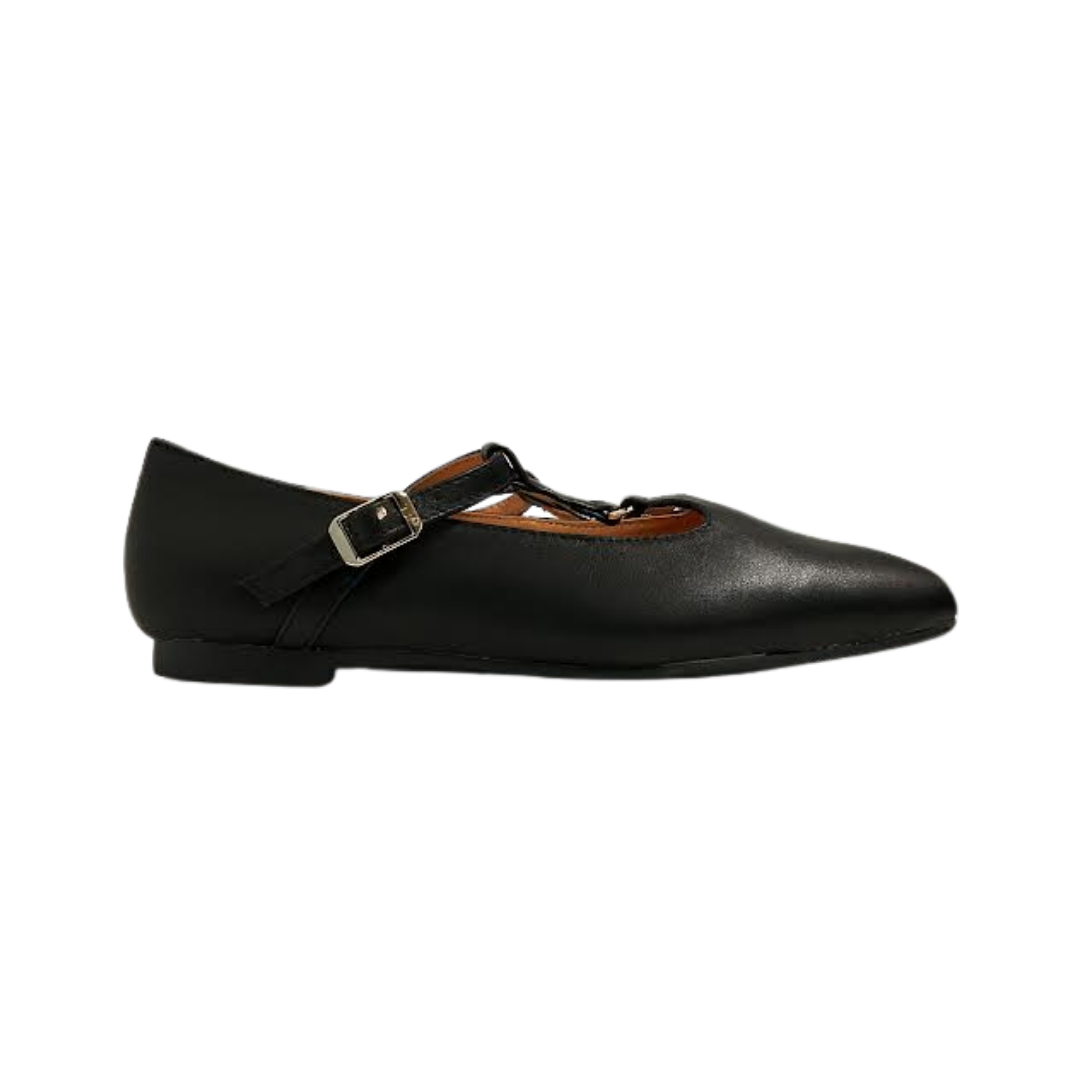 Ralph Migel Reina Black Leather T-Strap Shoe