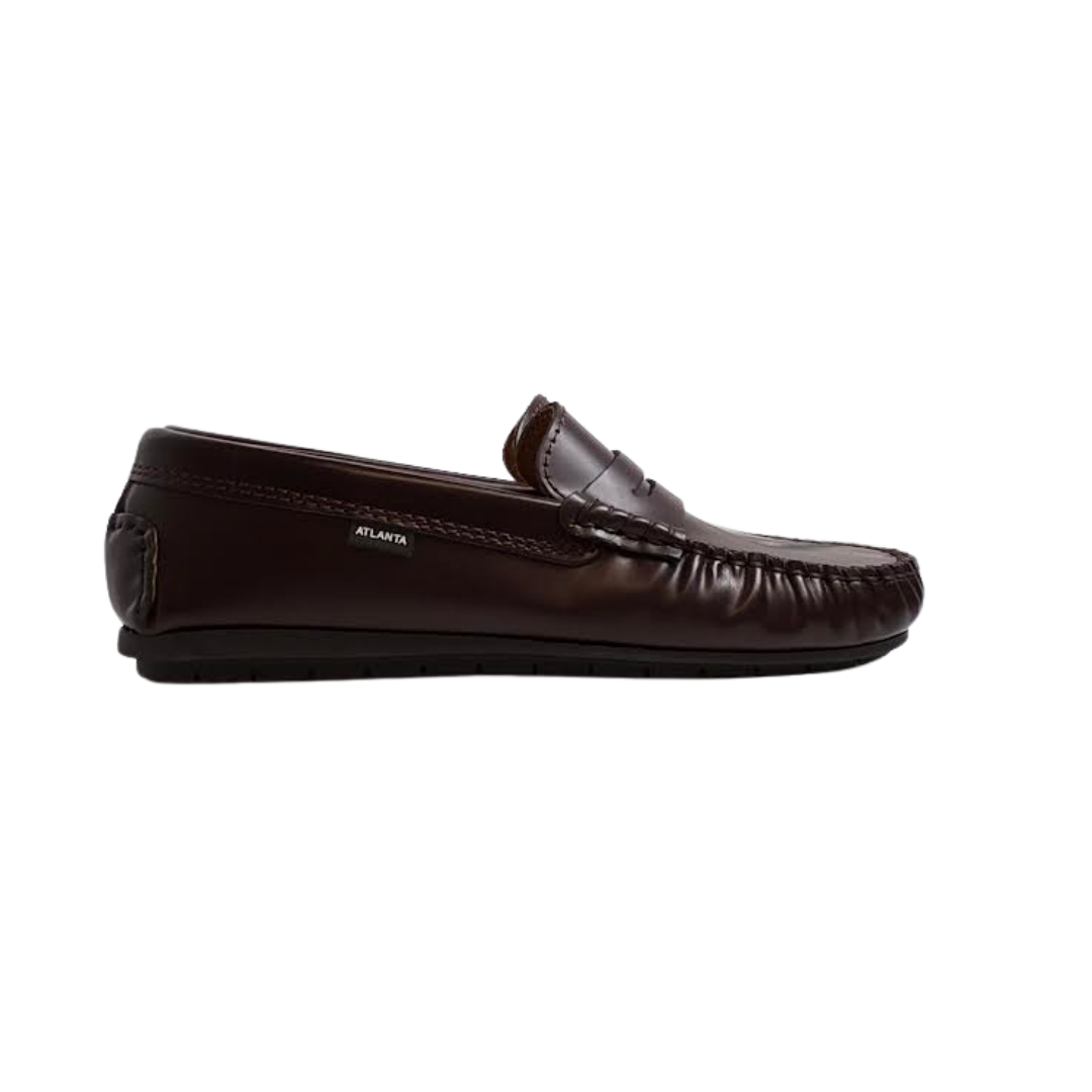 Atlanta Moccasin 32G Black Press Leather