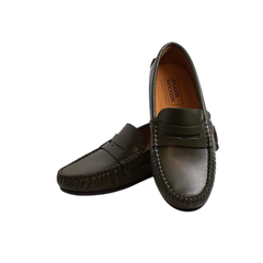 Atlanta Moccasin 32G Black Press Leather