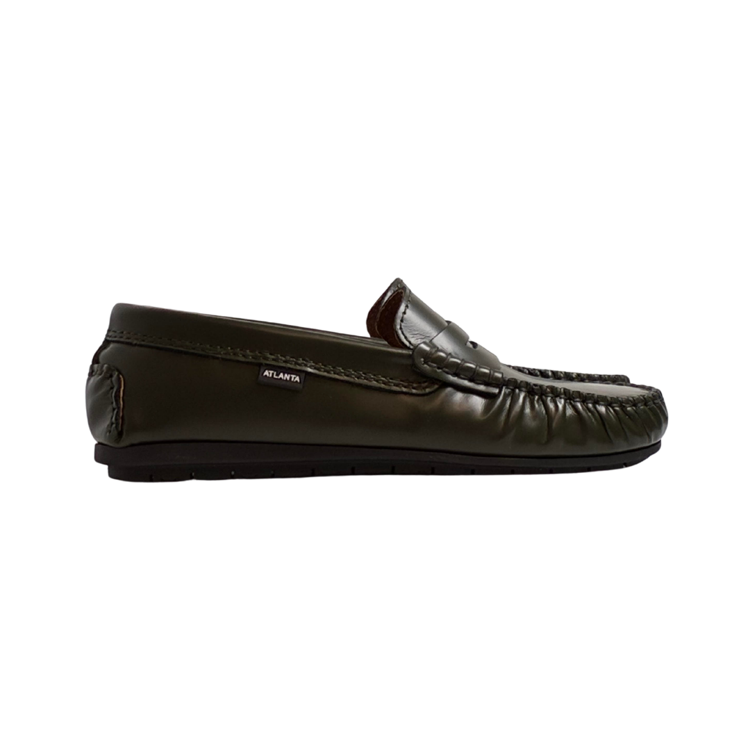 Atlanta Moccasin 32G Black Press Leather