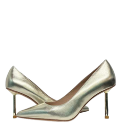 Viviamos Shine Ladies Gold Leather High Heel