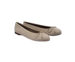 Papanatas 5631 Beige Fabric Ballet Flats