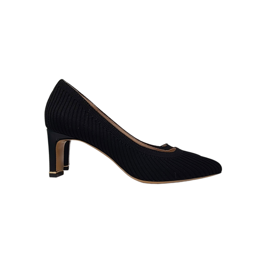 Viviamos Sage Low black Ribbed Knit Heels
