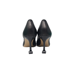 Viviamos Senna Ladies Black leather heel