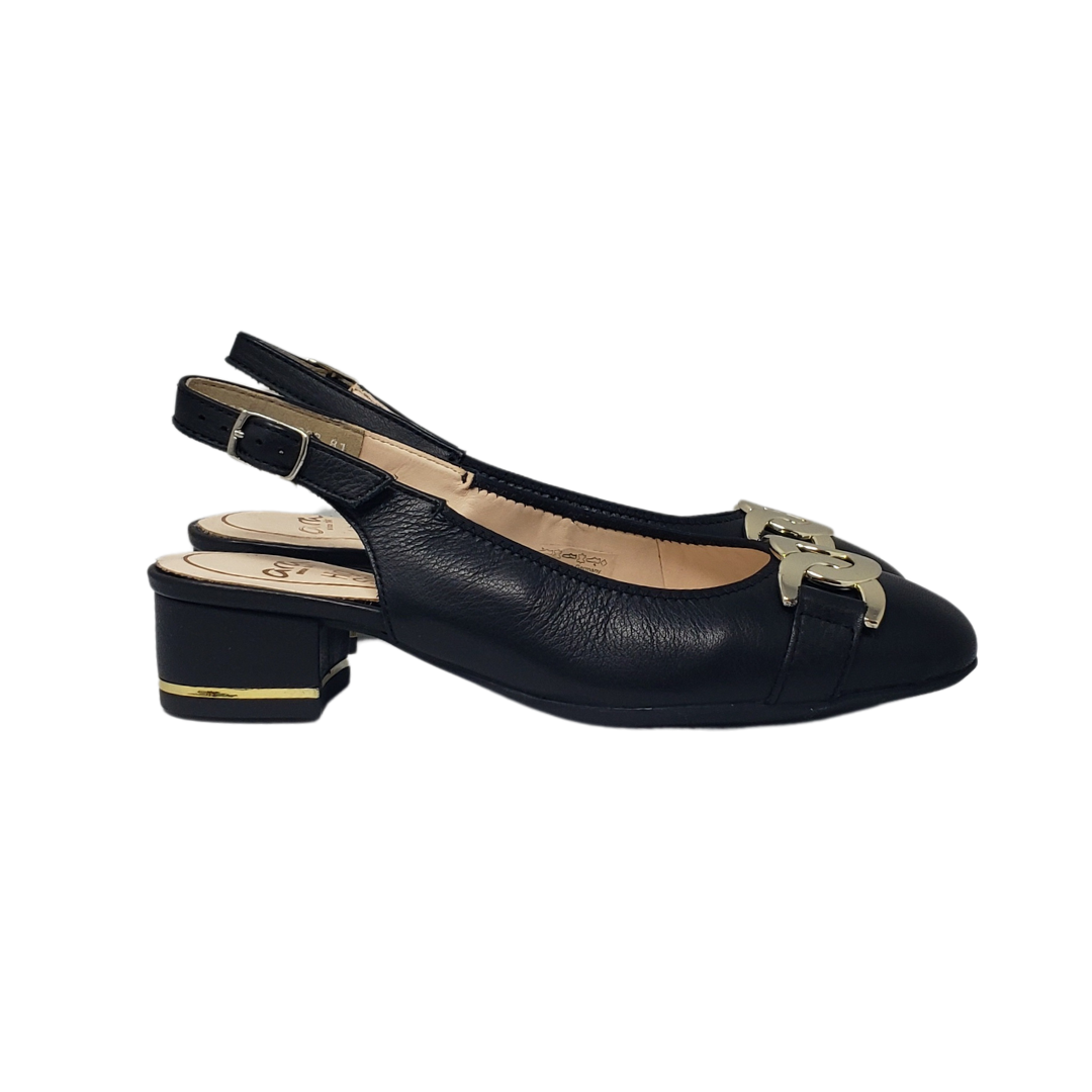 Ara 11802 Ladies Black Leather slingback