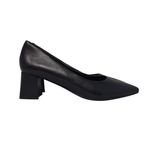 Vaneli Mirit Ladies Black Leather Box Heel