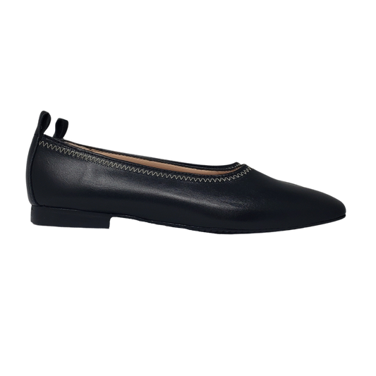 Brunella 418 Black Leather Flats