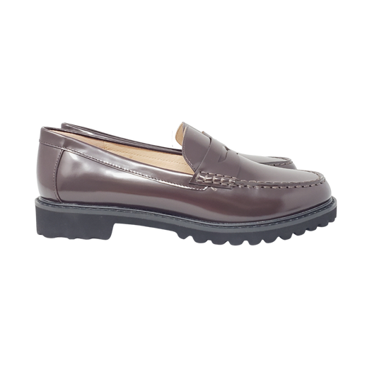 Viviamos Clero Ladies Brown Leather Penny Loafer