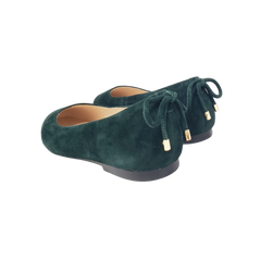 Viviamos Rod Ladies Green Suede Flats