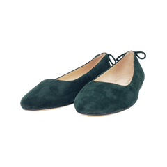 Viviamos Rod Ladies Green Suede Flats