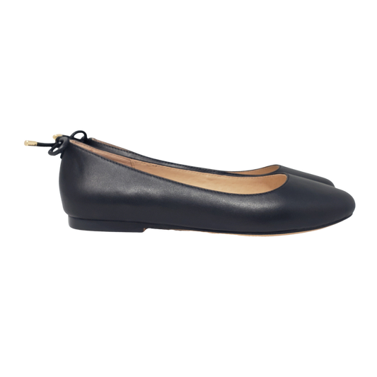 Viviamos Rod Ladies Black Leather Flats