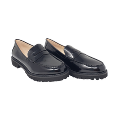 Viviamos Clero Ladies Black Leather Penny Loafer