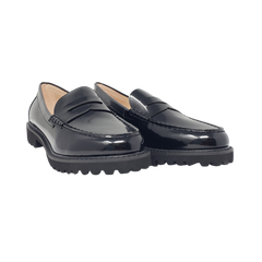 Viviamos Clero Ladies Black Leather Penny Loafer