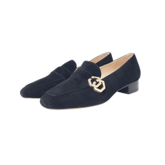 Viviamos Sofia Black Suede Classy Loafers