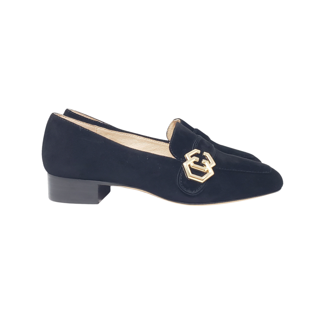 Viviamos Sofia Black Suede Classy Loafers