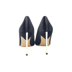 Viviamos Rome Ladies Black Velvet Spike Gold Heel