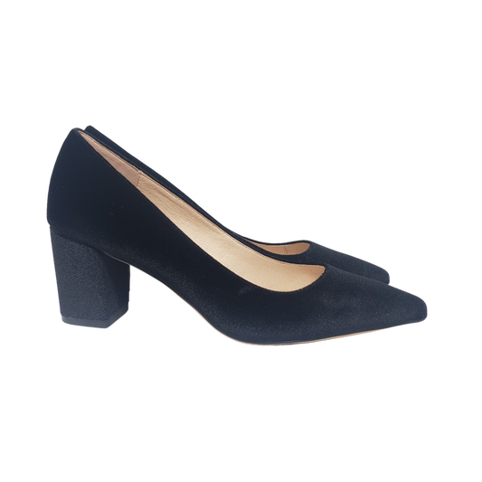 Viviamos Mint Black Velvet Pump Ladies Heel