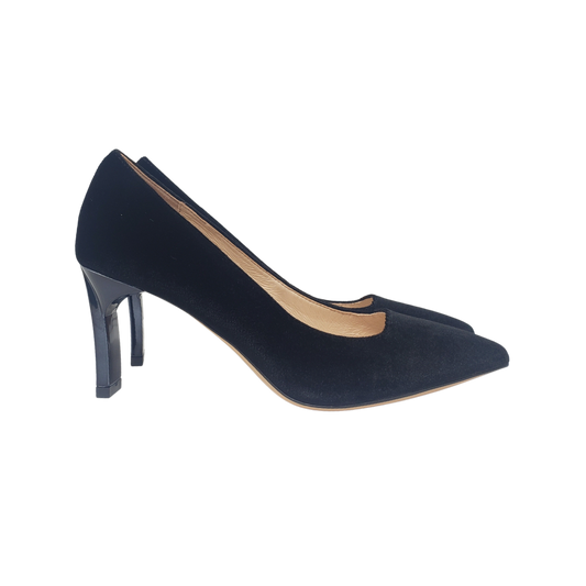 Viviamos Sage 2 Ladies Medium Black Velvet Wafer Heel