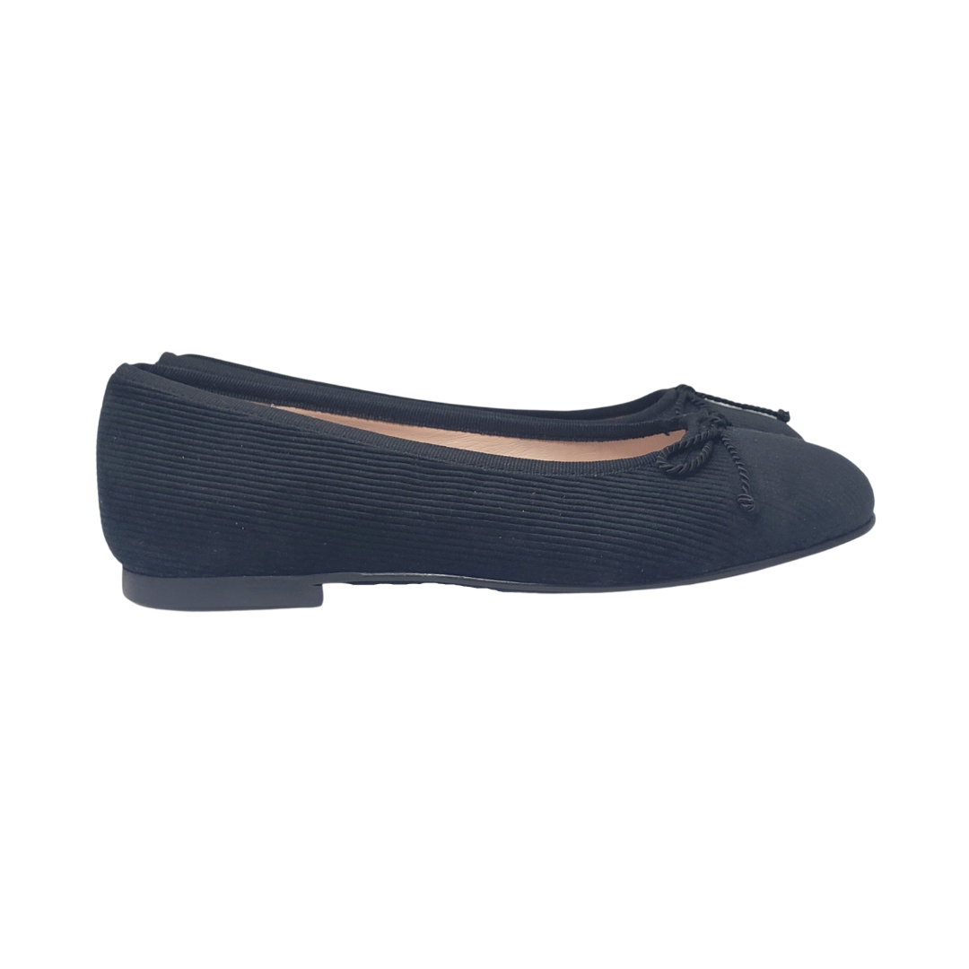 Brunella Bailarina Ladies Black Corduroy flats with bow