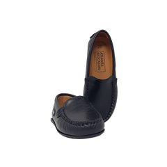 Atlanta Mocasin 15G Kids Black Leather Loafer