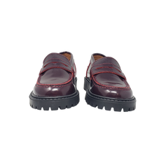 Atlanta Mocasin 719 Kids Burgundy Leather Sport Loafer