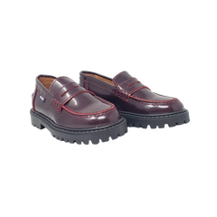 Atlanta Mocasin 719 Kids Burgundy Leather Sport Loafer