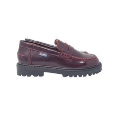 Atlanta Mocasin 719 Kids Burgundy Leather Sport Loafer