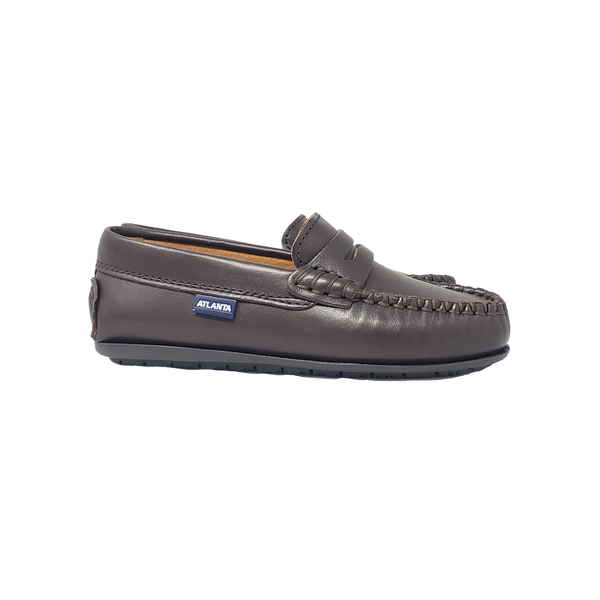 Atlanta Mocasin 32G Brown Leather Penny Loafer