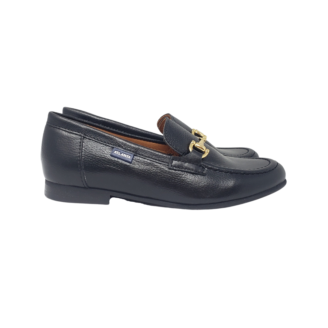 Atlanta Mocasin 10K Black Leather Loafer