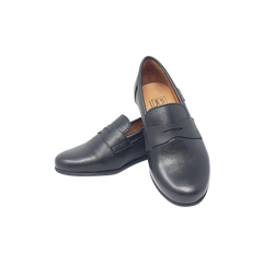 Atlanta Mocasin Teresa Boys Black Leather Dress Shoe