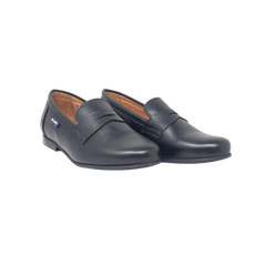 Atlanta Mocasin Teresa Boys Black Leather Dress Shoe