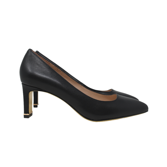 Viviamos Sage Low black Leather Heels