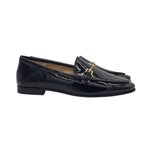 Sam Edelman Loraine Black Patent Leather Loafer with Chain