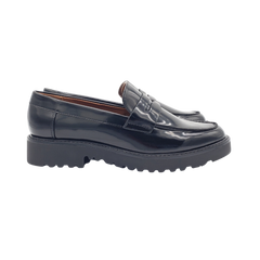 Mia Hali Ladies Black Leather Penny Loafer