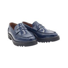 Mia Hali Ladies Navy Patent Penny Loafer