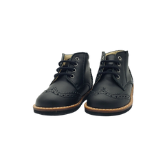 Blublonc Berta Childrens Black Leather High Tops