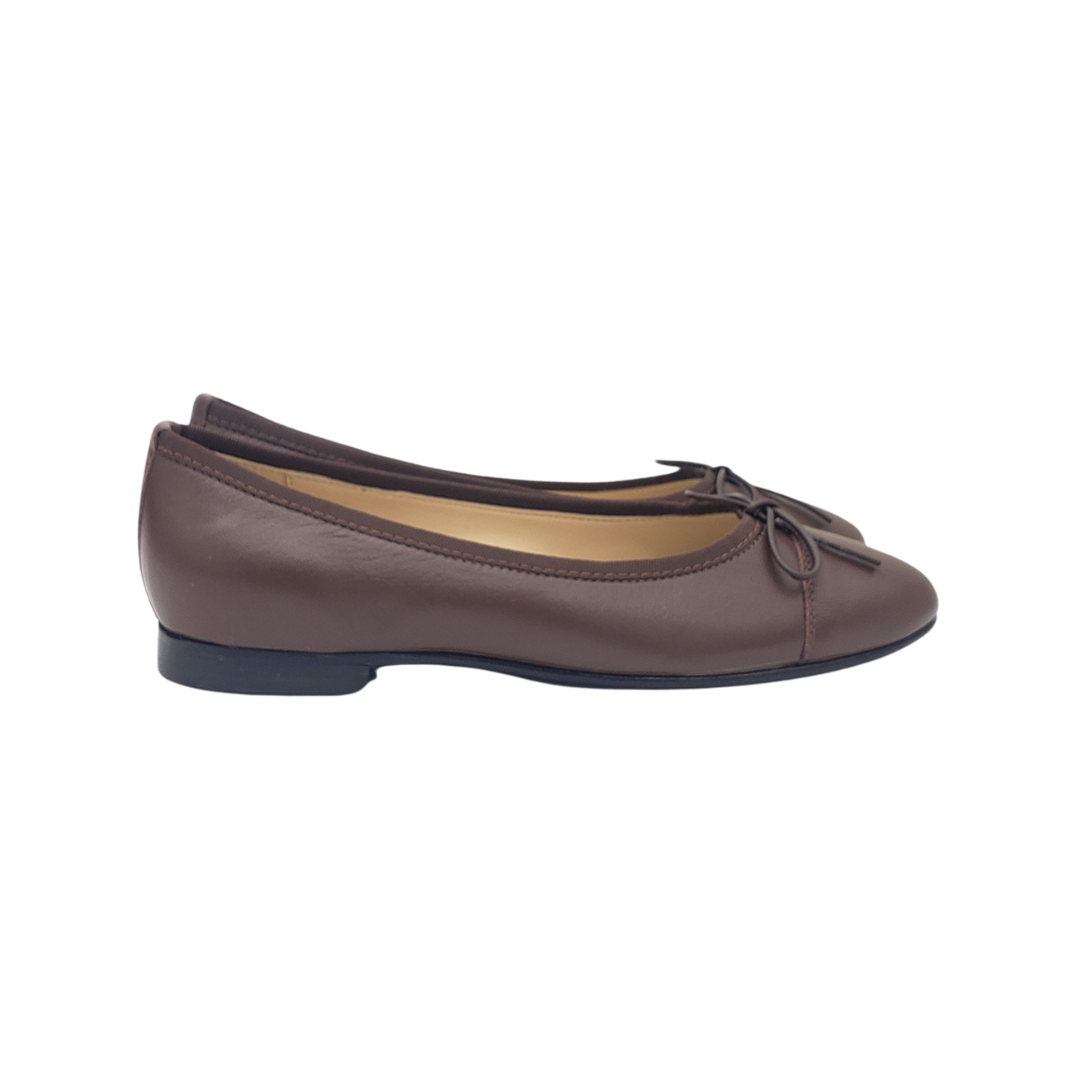 FS- Fiona Brown Leather Ballet Flat