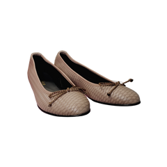 Luccini J107 Girls Taupe Leather Ballet Flat