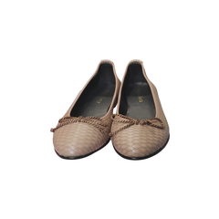 Luccini J107 Girls Taupe Leather Ballet Flat