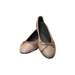 Luccini J107 Girls Taupe Leather Ballet Flat