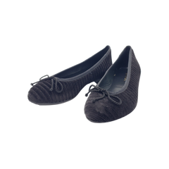 Luccine J104 Childrens Black Velvet Ballet Flat