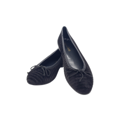 Luccine J104 Childrens Black Velvet Ballet Flat