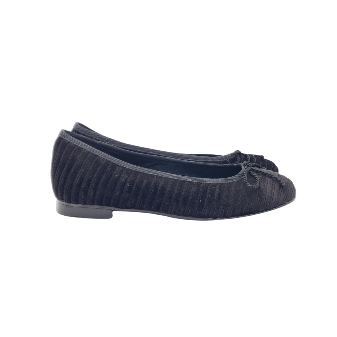 Luccine J104 Childrens Black Velvet Ballet Flat