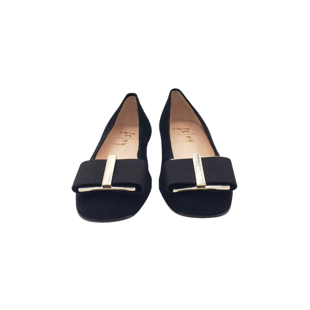 FSNY Drum 30 Ladies Dress Shoe with Bow 5.5 Black Suede