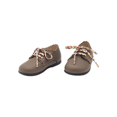 Blublonc Riley Kids Olive leather tie shoe