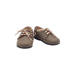 Blublonc Riley Kids Olive leather tie shoe