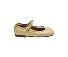 Papanatas 40112 Girls Camel Leather Mary Jane